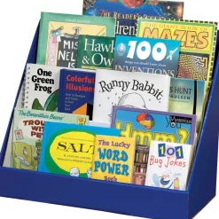 Classroom Keeper's Corrugated 3-Tier Book Shelf, 17"H x 20"W x 10"D, Blue