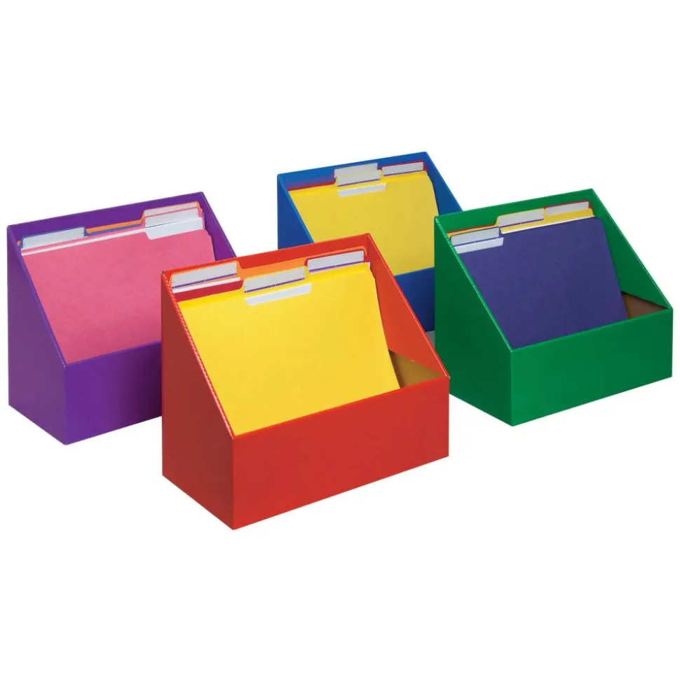 Classroom Keepers Folder Holders, 9 5/8"H x 11 3/4"W x 5 3/4"D, Assorted Colors, Pack Of 4