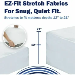 CleanRest Fitted Mattress Protectors, Queen, 80”L x 60”W x 21”D, White, Case Of 4 Protectors