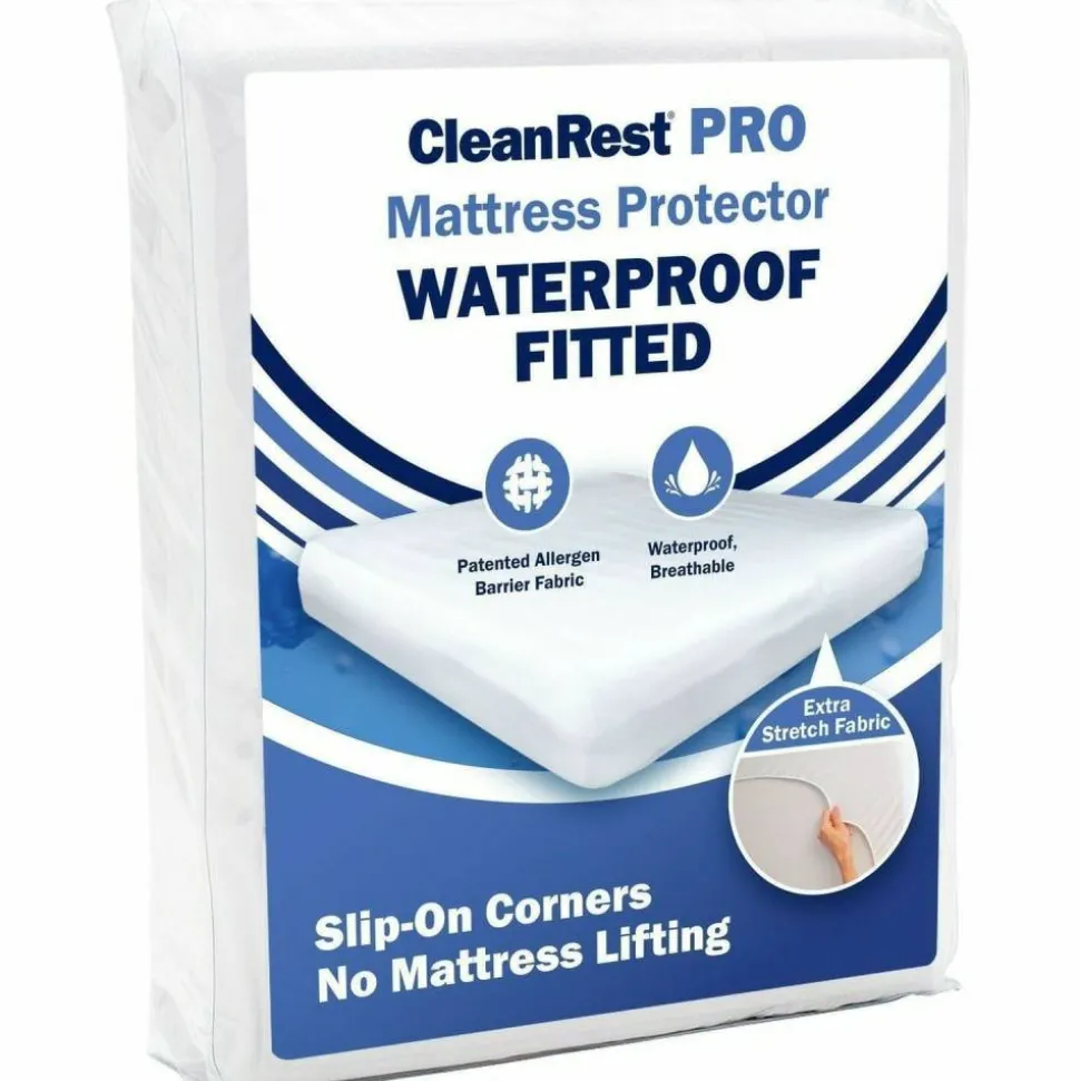 CleanRest Fitted Mattress Protectors, Queen, 80”L x 60”W x 21”D, White, Case Of 4 Protectors