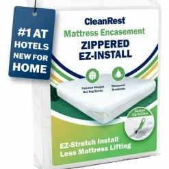 CleanRest Mattress Encasements, King, 80”L x 78”W x 18”D, White, Case Of 3 Encasements