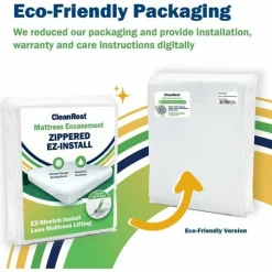 CleanRest Mattress Encasements, King, 80”L x 78”W x 18”D, White, Case Of 3 Encasements