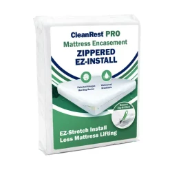 CleanRest PRO Mattress Encasements, Queen, 80”L x 60”W x 18”D, White, Case Of 3 Encasements