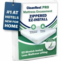 CleanRest PRO Mattress Encasements, Queen, 80”L x 60”W x 18”D, White, Case Of 3 Encasements
