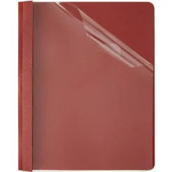 Clear-Front Report Covers, Red, Pack Of 10