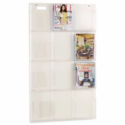 Clear Literature Rack, Magazine, 12 Pockets