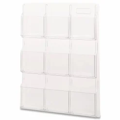 Clear Literature Rack, Magazine, 9 Pockets