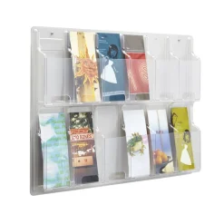 Clear Literature Rack, Pamphlet, 12 Pockets