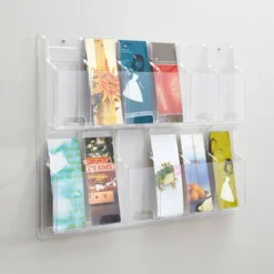 Clear Literature Rack, Pamphlet, 12 Pockets