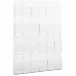 Clear Literature Rack, Pamphlet, 24 Pockets