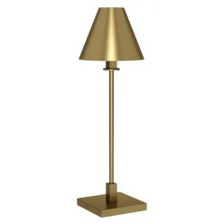 Clement 28" Tall Table Lamp with Metal Shade in Brass/Brass