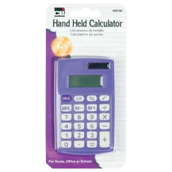 CLI 8-Digit Handheld Calculators, Assorted Colors, Set Of 12 Calculators