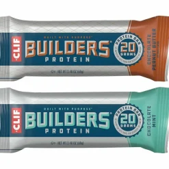 CLIF Bar Builders Protein Bar, Variety Pack, Chocolate Mint/Chocolate Peanut Butter, 2.4 oz Bar, 18 Bars/Box