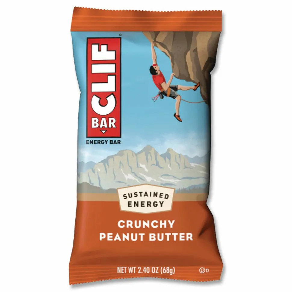 Clif Bar Crunchy Peanut Butter Energy Bar - Individually Wrapped - Peanut Butter - 2.40 oz - 12 / Box