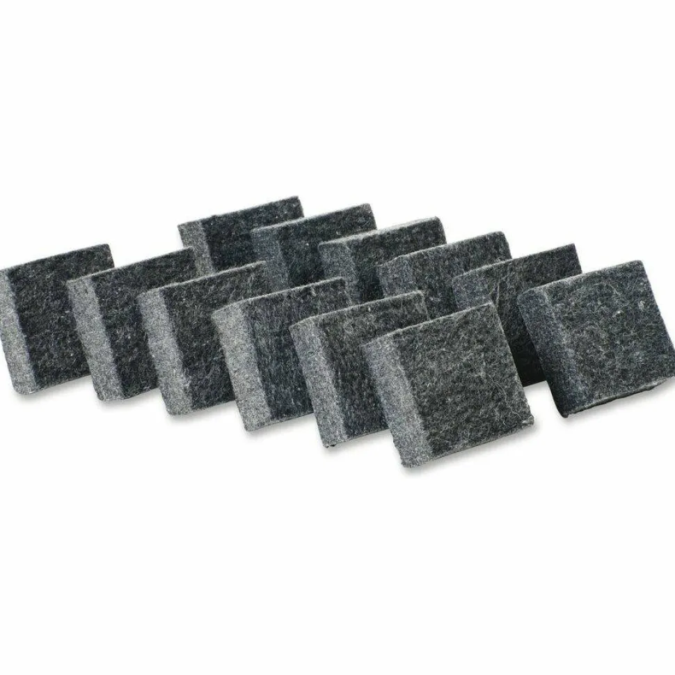 CLI Multi-purpose Eraser - 2" Width x 2" Length - Used as Mark Remover - Charcoal Gray - Felt - 12 / Pack