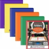 C-Line Classroom Connector Folders, Accommodates 11 x 8.5 Sheets, Clear/Assorted Colors, 6/Pack