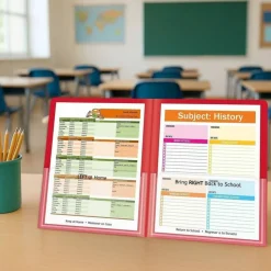 C-Line Classroom Connector Folders, Accommodates 11 x 8.5 Sheets, Clear/Assorted Colors, 6/Pack