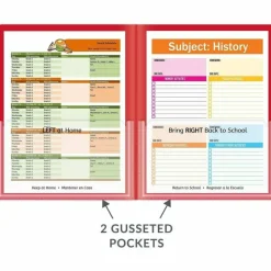 C-Line Classroom Connector Folders, Accommodates 11 x 8.5 Sheets, Clear/Assorted Colors, 6/Pack