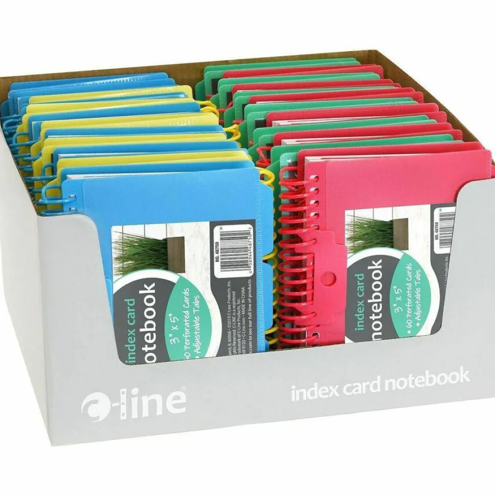 C-Line Spiral Bound Index Card Notebook with Tabs, 1 Notebook (Color May Vary)
