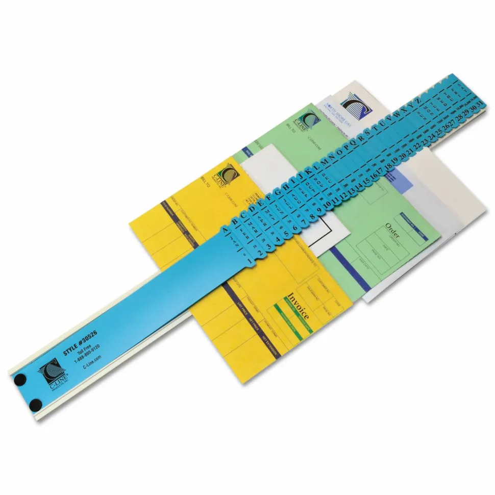 C-Line All-Purpose Plastic Sorter, 2 1/2" x 23 1/2" x 3/4", Blue/Gray