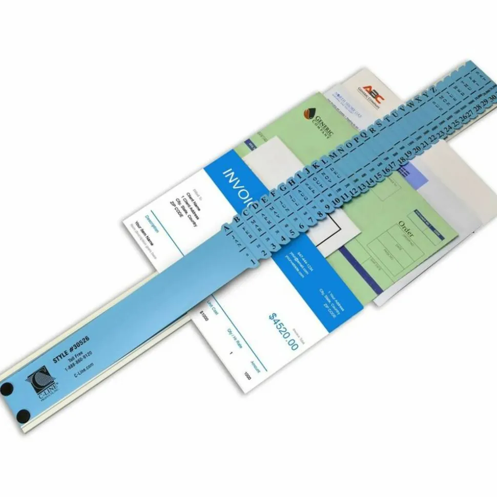 C-Line All-Purpose Plastic Sorter, 2 1/2" x 23 1/2" x 3/4", Blue/Gray