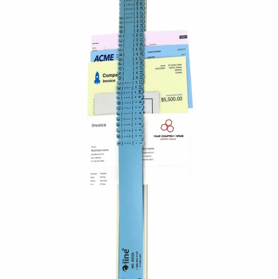 C-Line All-Purpose Plastic Sorter, 2 1/2" x 23 1/2" x 3/4", Blue/Gray