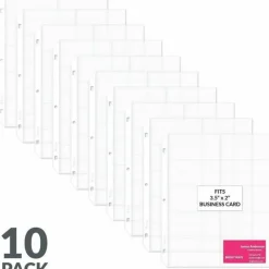 C-Line Business Card Holders Without Tabs, 8 1/8