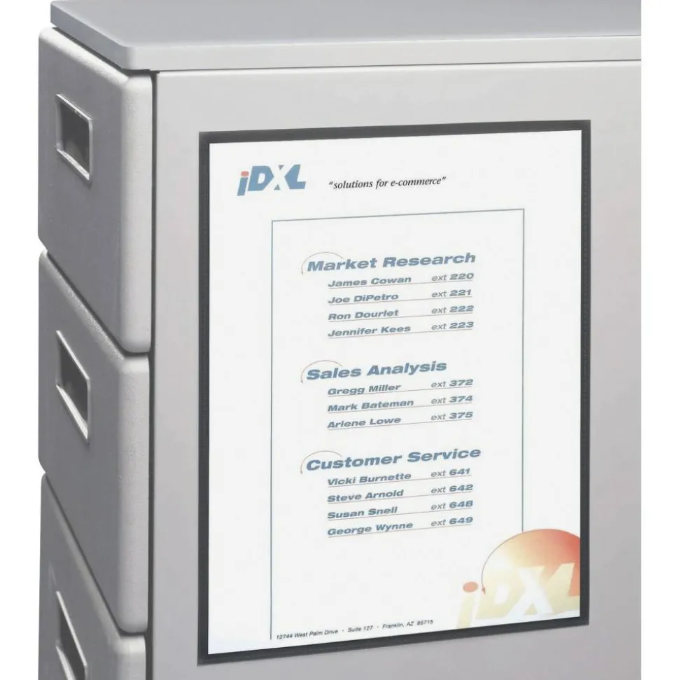 C-Line Cubicle Keepers Display Pockets for Metal Surfaces - Magnetic, 8-1/2 x 11, 25/BX, 37991