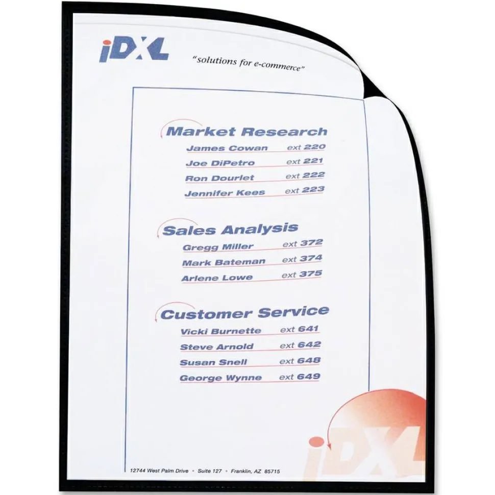 C-Line Cubicle Keepers Display Pockets for Metal Surfaces - Magnetic, 8-1/2 x 11, 25/BX, 37991