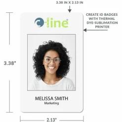 C-Line GraphicS quality video grade - Polyvinyl chloride (PVC) - white - 2.1 in x 3.4 in 100 card(s) name badge cards