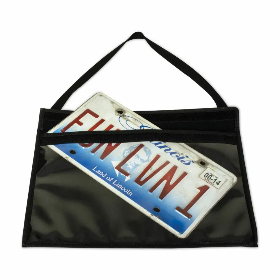 C-Line License Plate Holder - Support 13" x 8.50" Media - 9.3" Width x 14" Length - Vinyl - Clear, Black, Black - 1 Each