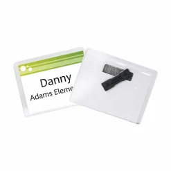 C-Line Magnetic Name Badge Holder Kit, Horizontal, 4w x 3h, Clear, 20/Box