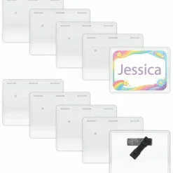 C-Line Magnetic Name Badge Holder Kit, Horizontal, 4w x 3h, Clear, 20/Box