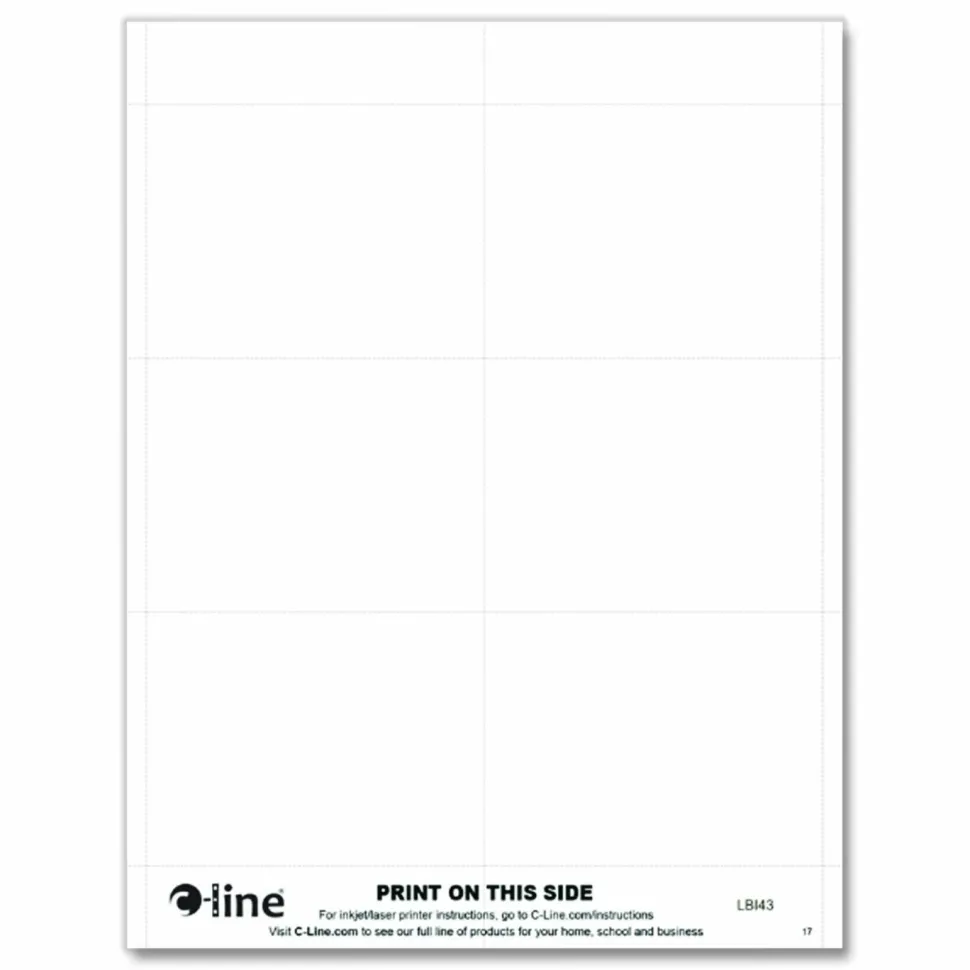 C-Line Name Badge Inserts, 4 x 3, White, 60/Pack