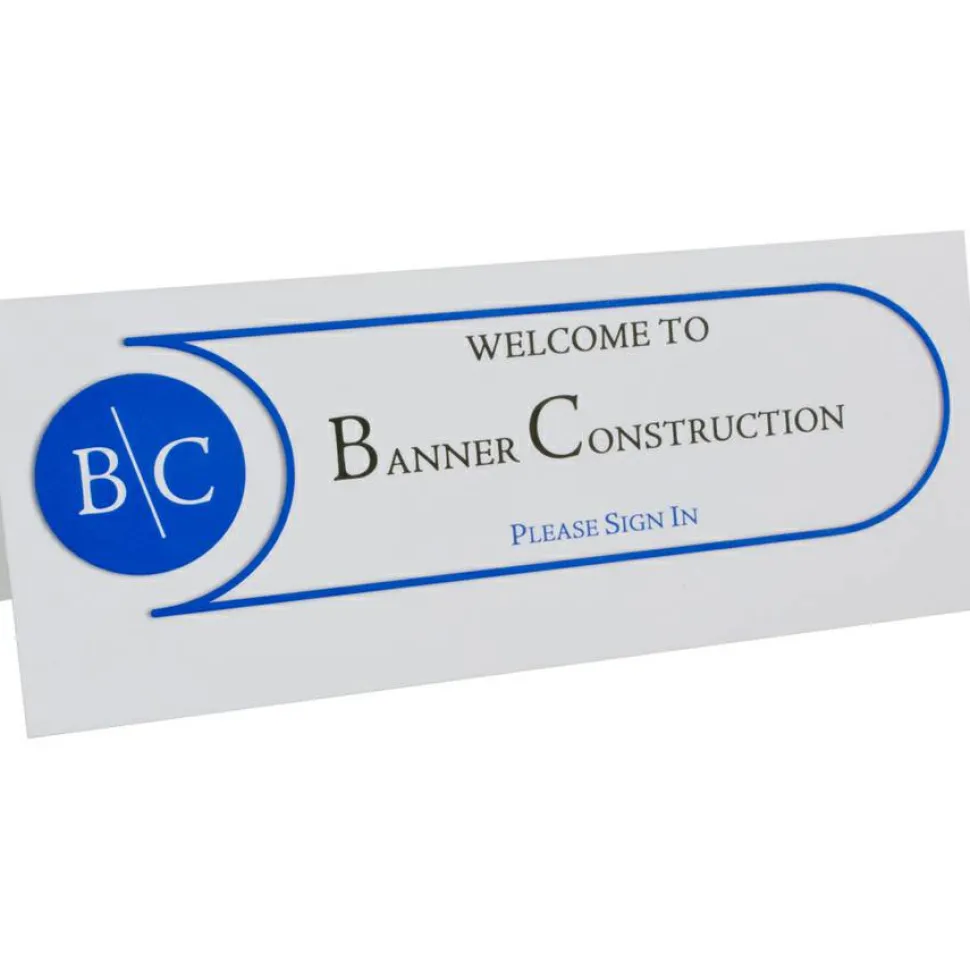 C-Line Name Tents, White, Letter (8.5" x 11"), 65 Lb, Pack Of 50