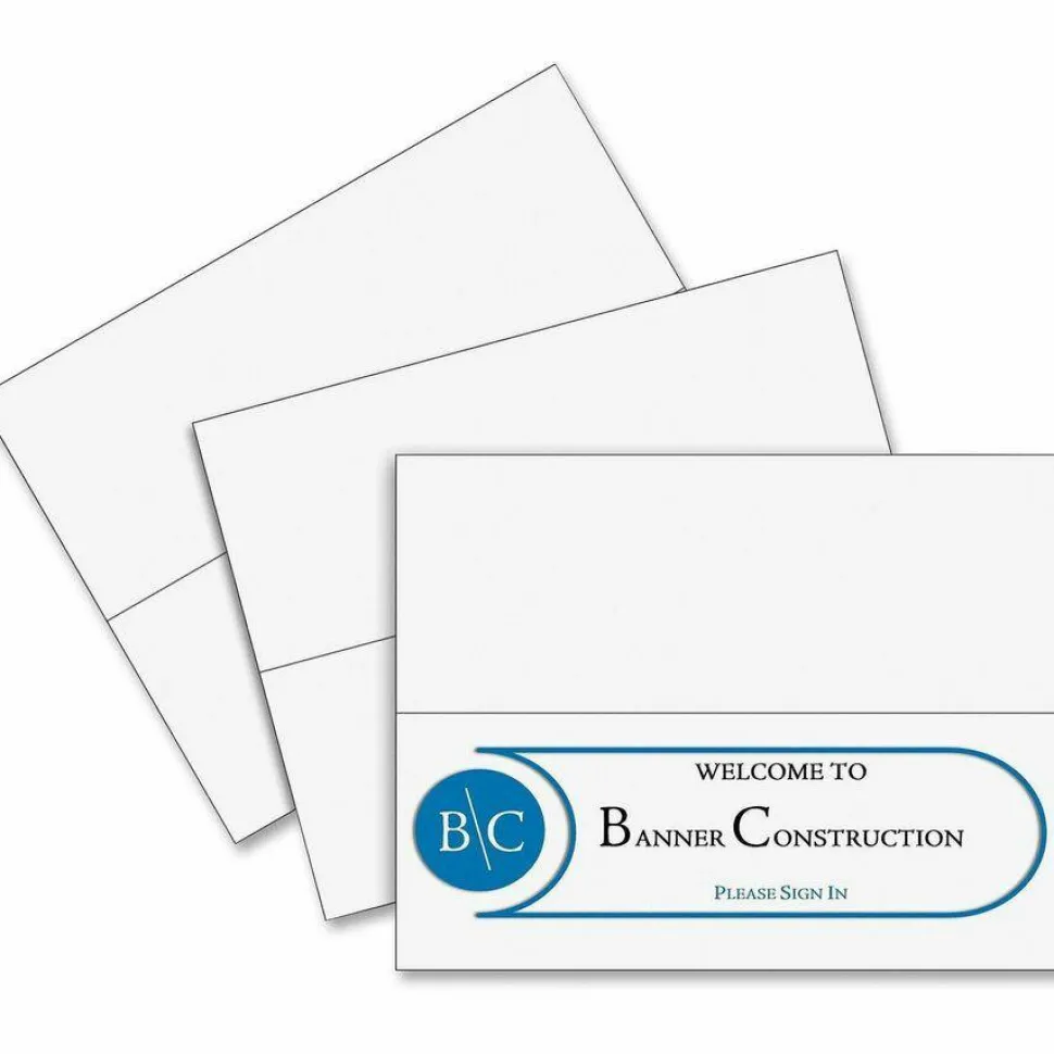 C-Line Name Tents, White, Letter (8.5" x 11"), 65 Lb, Pack Of 50