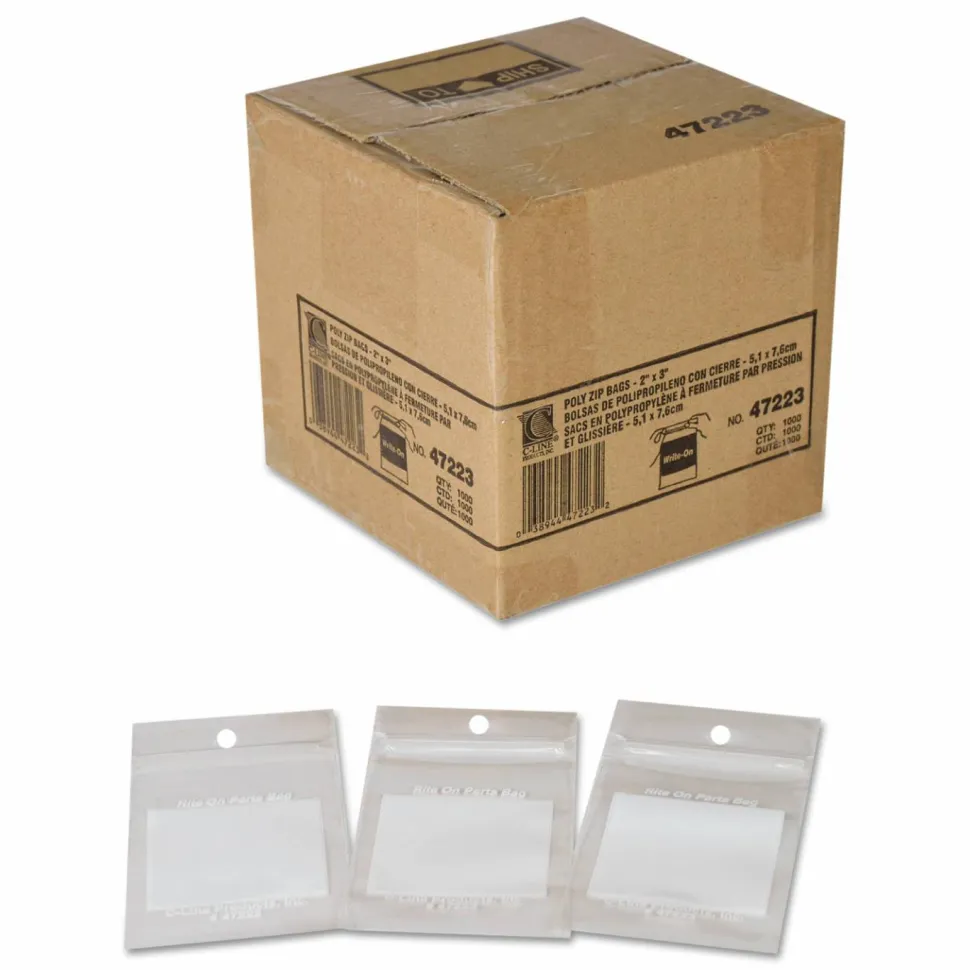C-Line - Packing pouch - 2.01 in x 2.99 in - ziplock - water-resistant - clear - pack of 1000