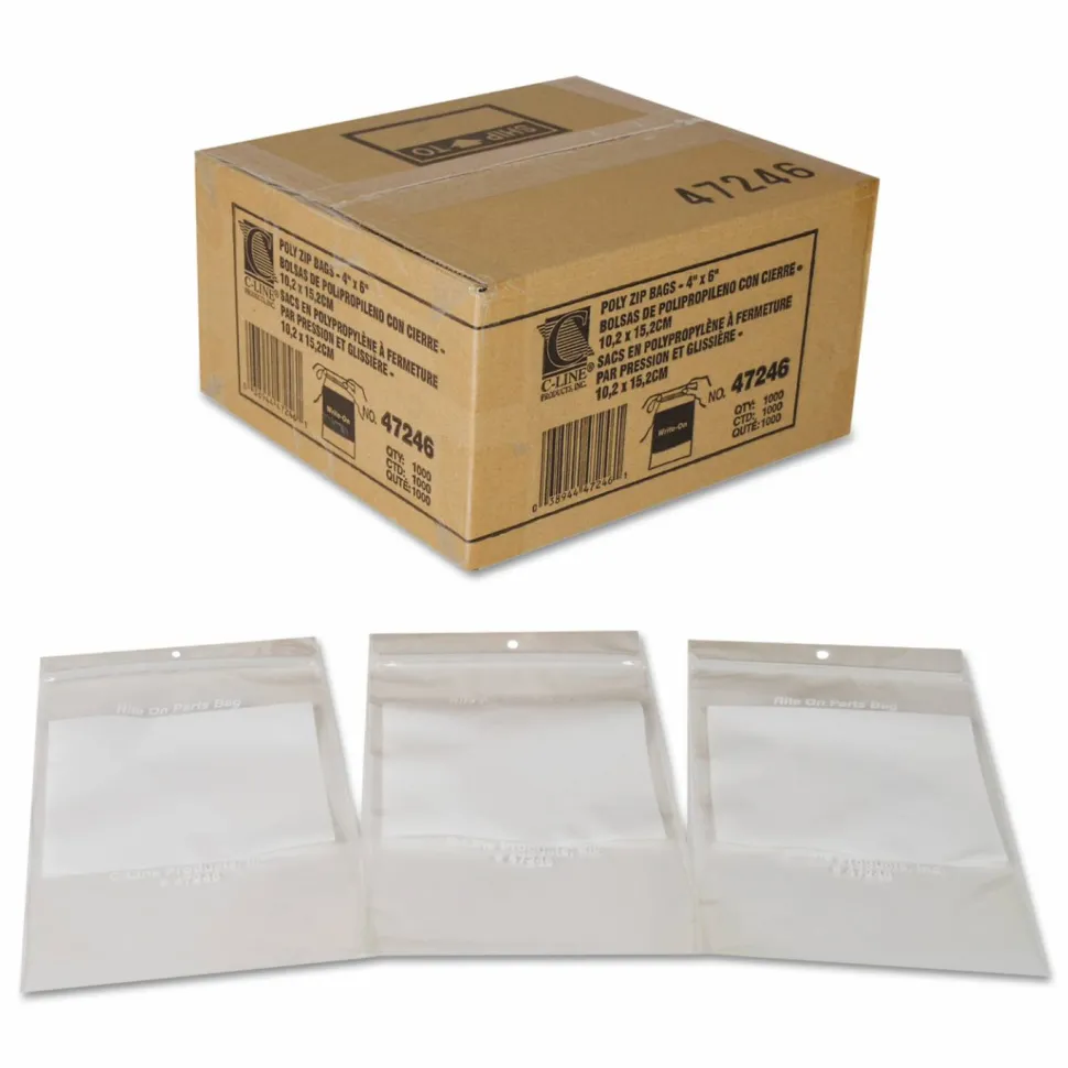 C-Line - Packing pouch - 4.02 in x 5.98 in - ziplock - water-resistant - clear - pack of 1000