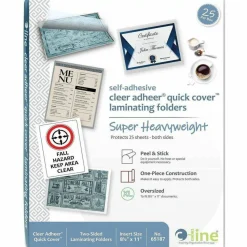 C-Line Quick Cover Laminating Pockets, 12 mil, 9.13