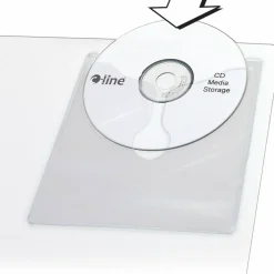 C-Line Self-Adhesive CD Holder, 5 1/3 x 5 2/3, 10/PK
