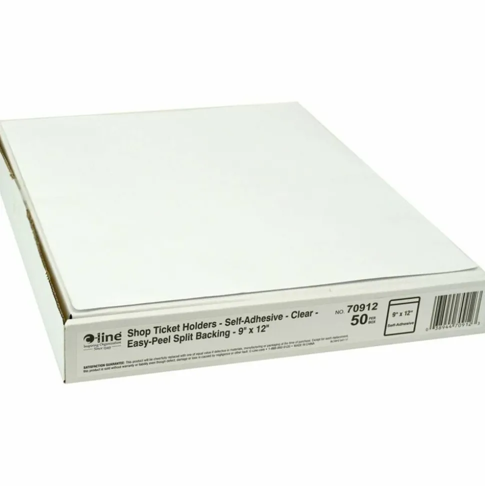C-Line Self-Adhesive Seal Shop Ticket Holders, 9" x 12", Box Of 50