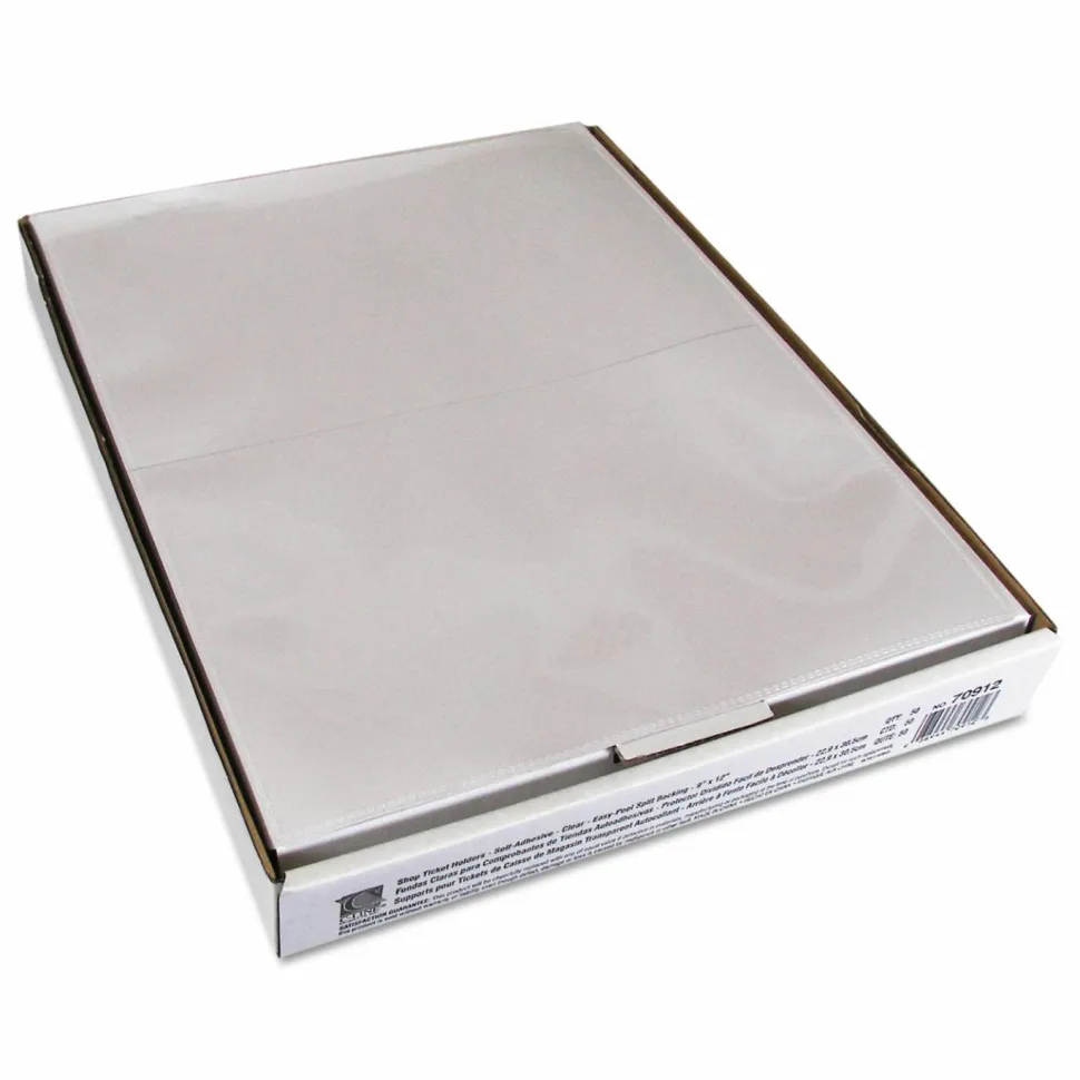 C-Line Self-Adhesive Seal Shop Ticket Holders, 9" x 12", Box Of 50