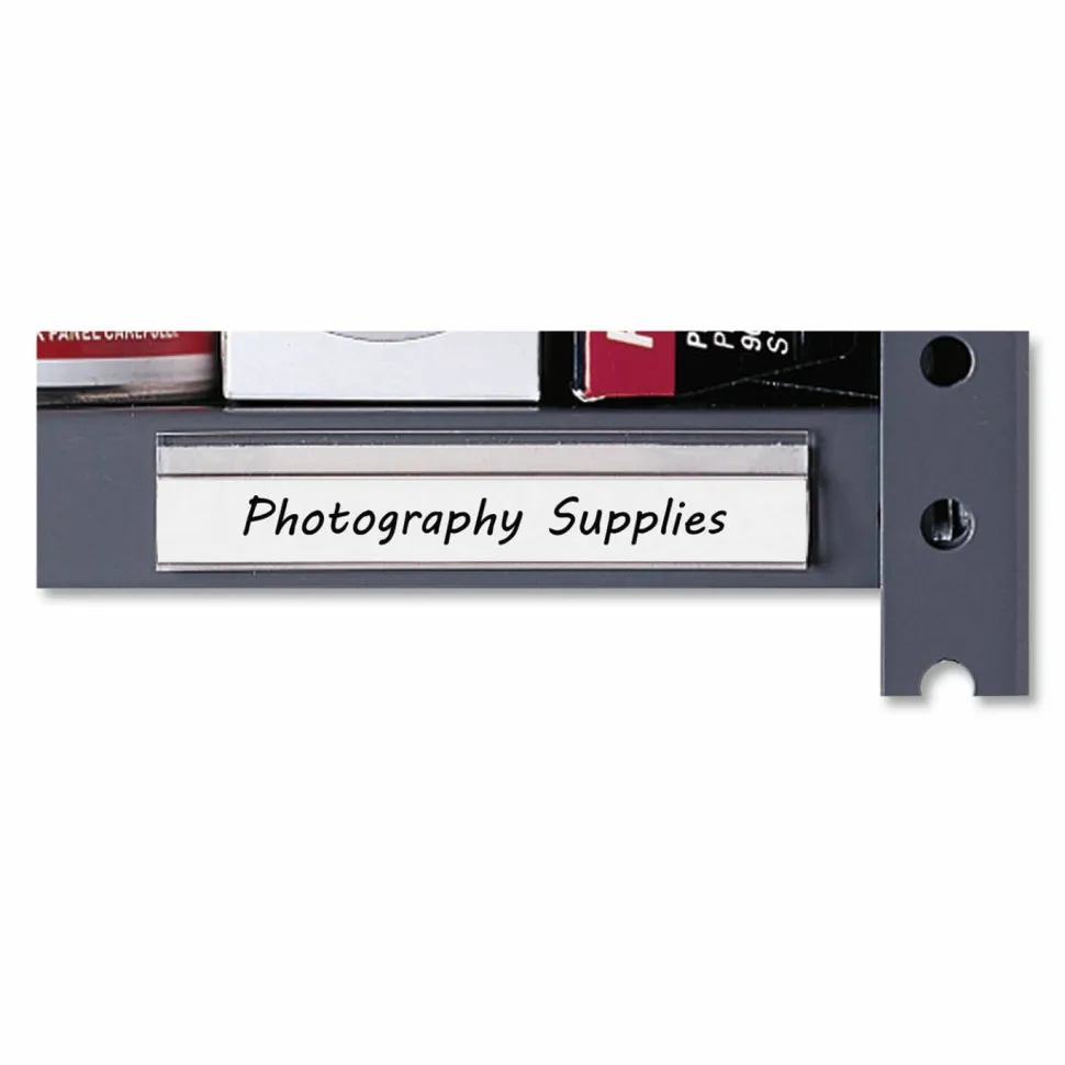 C-Line Shelf Labeling Strips, Side Load, 4 x 0.78, Clear, 10/Pack