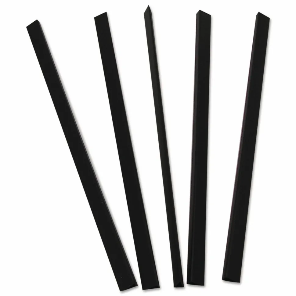 C-Line Slide 'N Grip Binding Bars, 40-Sheet Capacity, 11" x 0.25", Black, 100/Box