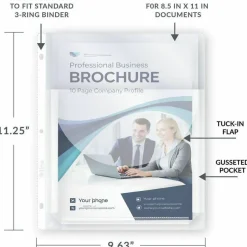 C-Line Super Capacity Super Heavyweight Vinyl Sheet Protectors with Tuck-In Flap - Clear, Top Loading, 11 x 8-1/2, 10/PK, 61027