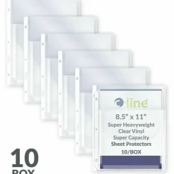 C-Line Super Capacity Super Heavyweight Vinyl Sheet Protectors with Tuck-In Flap - Clear, Top Loading, 11 x 8-1/2, 10/PK, 61027