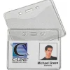 C-Line Vinyl Horizontal ID Badge Holders, 2 3/8" x 3 3/8", Clear, Pack Of 100
