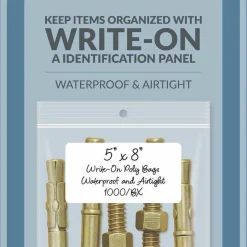 C-Line Write-On Poly Bags - 5 x 8, 1000/BX, 47258