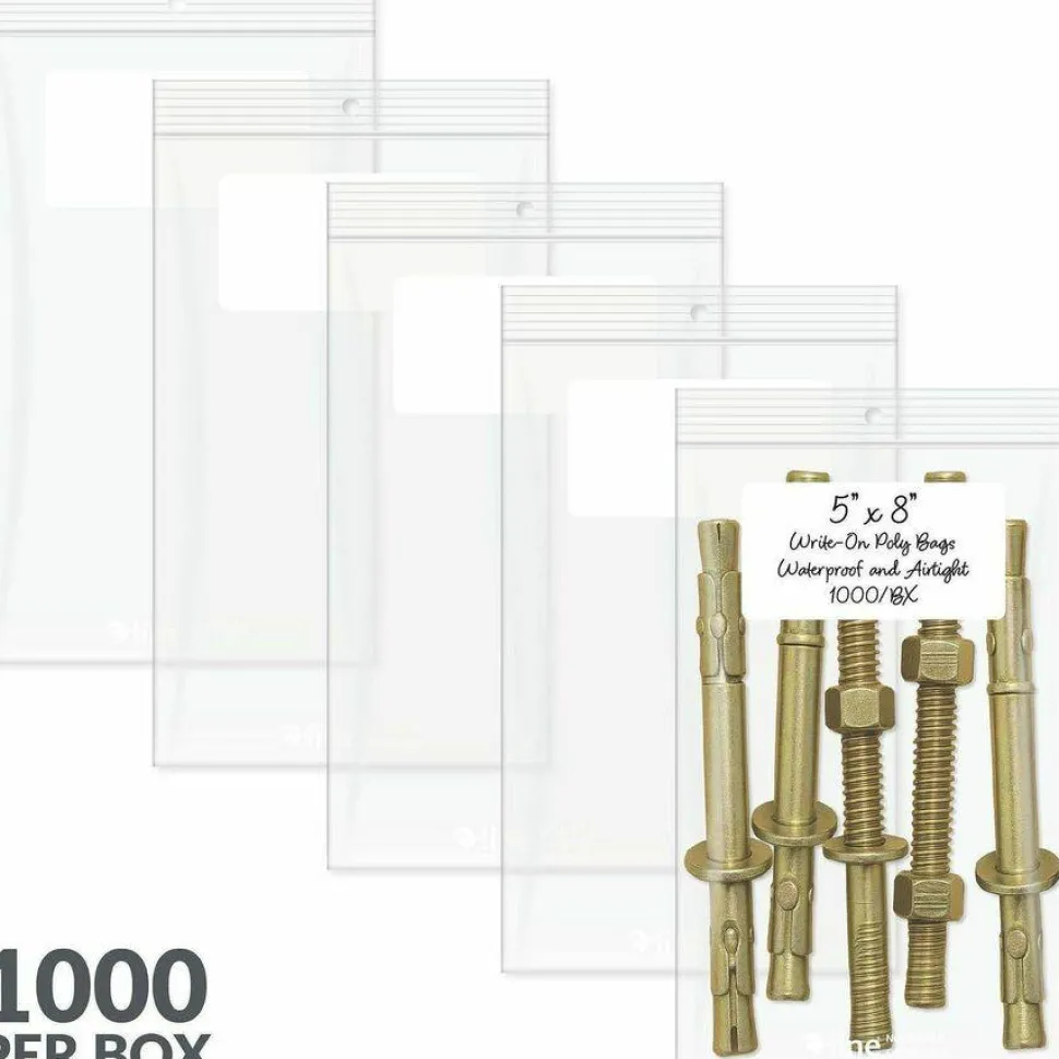 C-Line Write-On Poly Bags - 5 x 8, 1000/BX, 47258