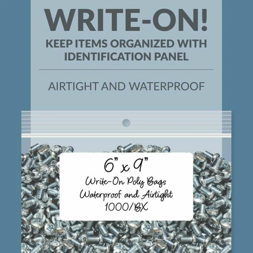 C-Line Write-On Poly Bags - 6 x 9, 1000/BX, 47269